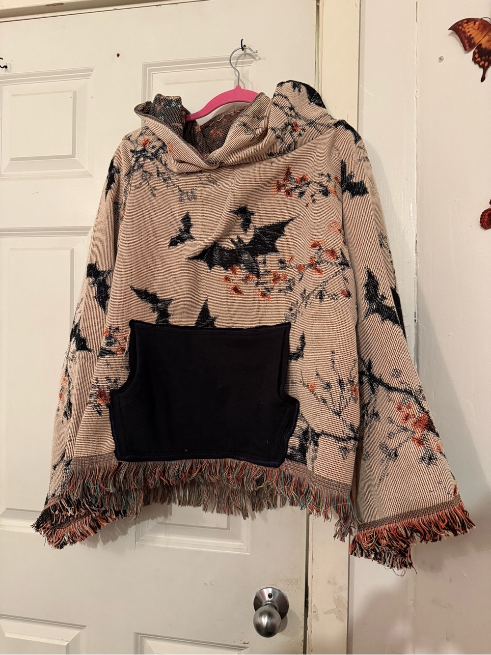 Whimsical Wearable: Tapestry Hood Bats